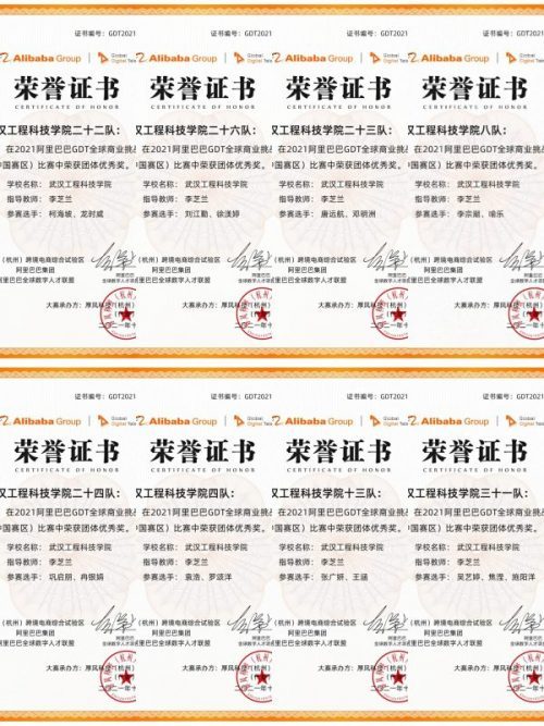 武汉工程科技学院经管学院国贸学子2021 阿里巴巴 GDT 全球商业挑战赛传来喜报