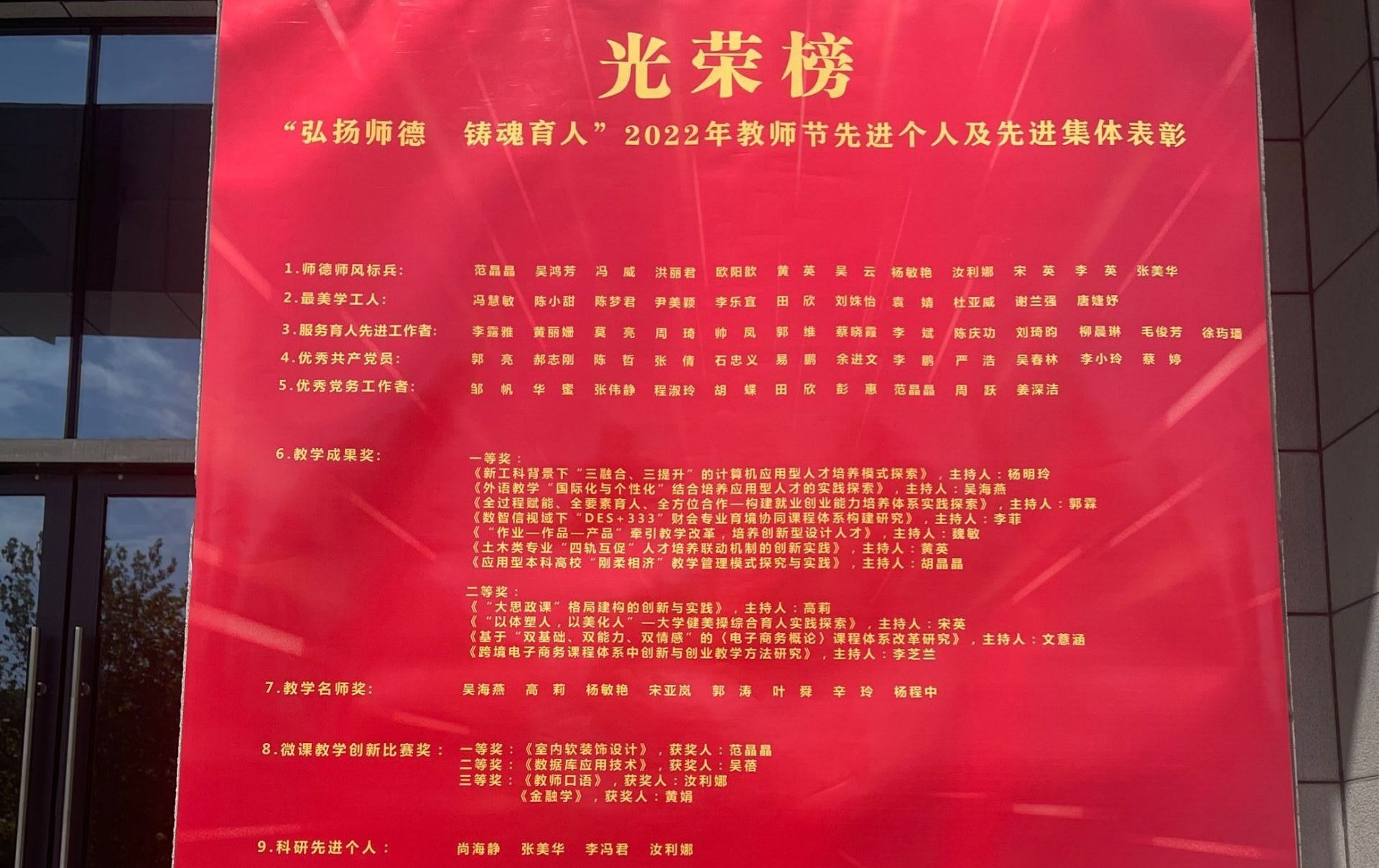 喜讯！马克思主义学院2022年教师节先进个人及先进集体表彰上荣获多项奖项