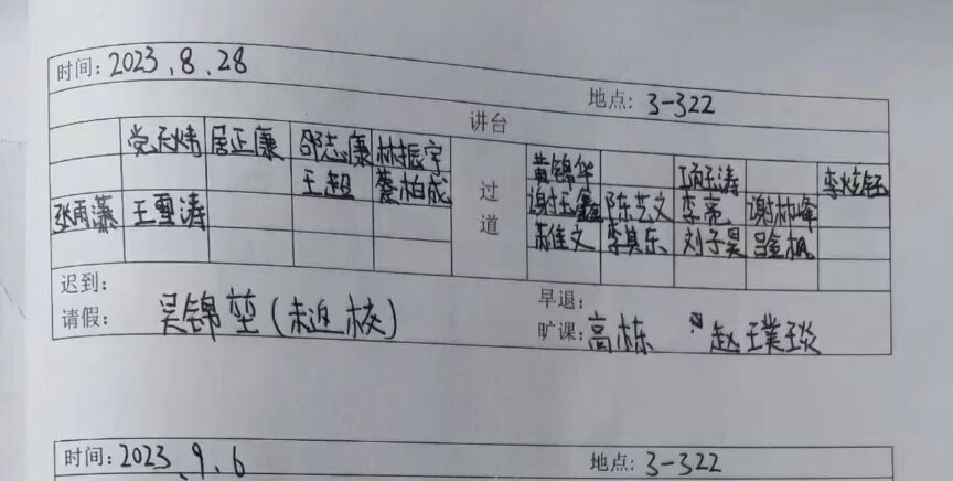 小小签到表  彰显好学风 —-21房建本1-2班、21路桥本1班强化课堂管理见成效