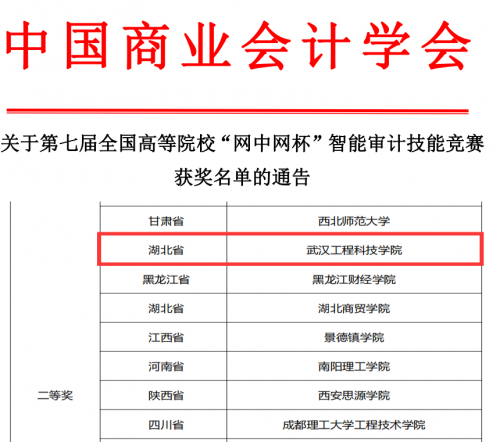 经管学院财会学子在2023年第七届全国高等院校“网中网杯”智能审计技能竞赛荣获两项全国奖项